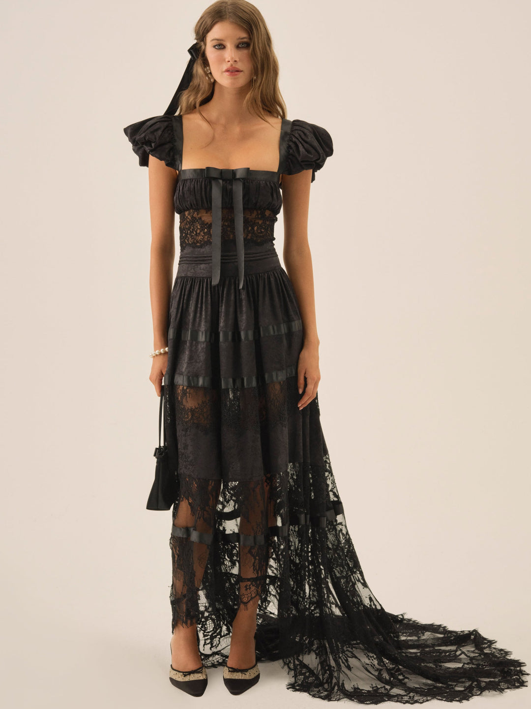 For Love and Lemons Annabelle Lace Gown - Black