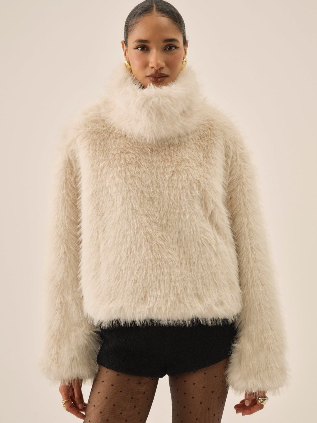 For Love and Lemons Arctic Faux Fur Pullover - Cream