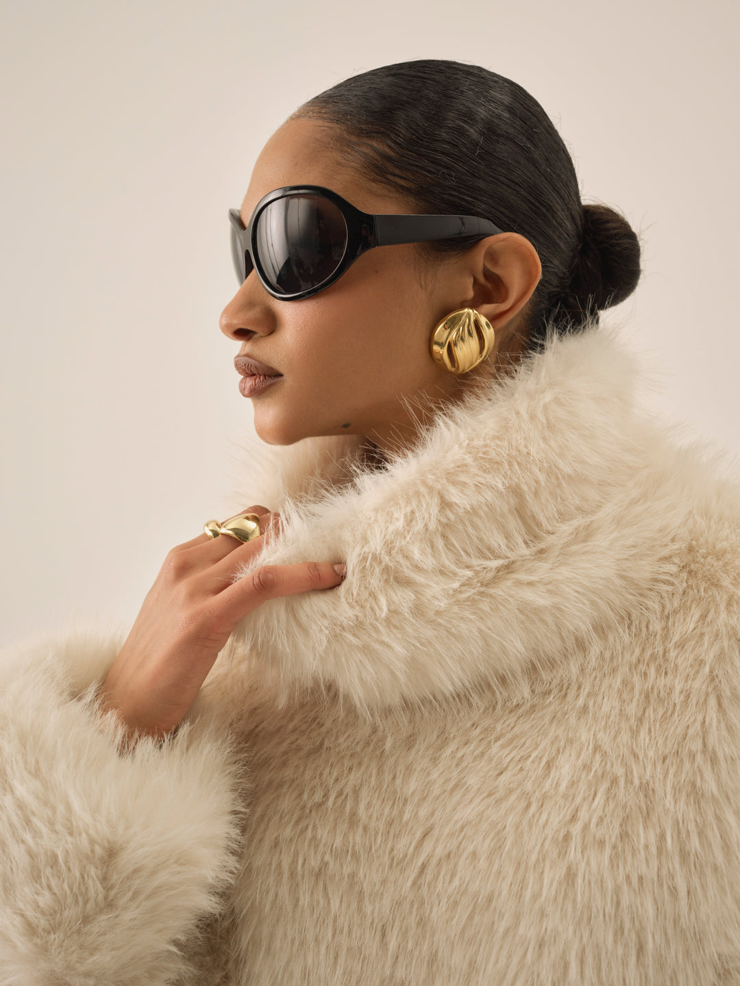 For Love and Lemons Arctic Faux Fur Pullover - Cream