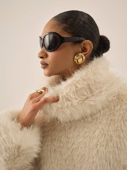 For Love and Lemons Arctic Faux Fur Pullover - Cream