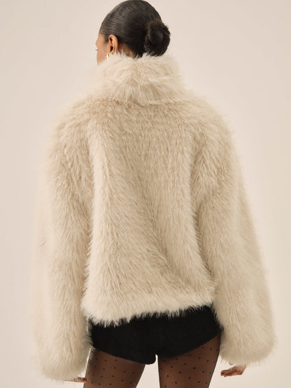 For Love and Lemons Arctic Faux Fur Pullover - Cream