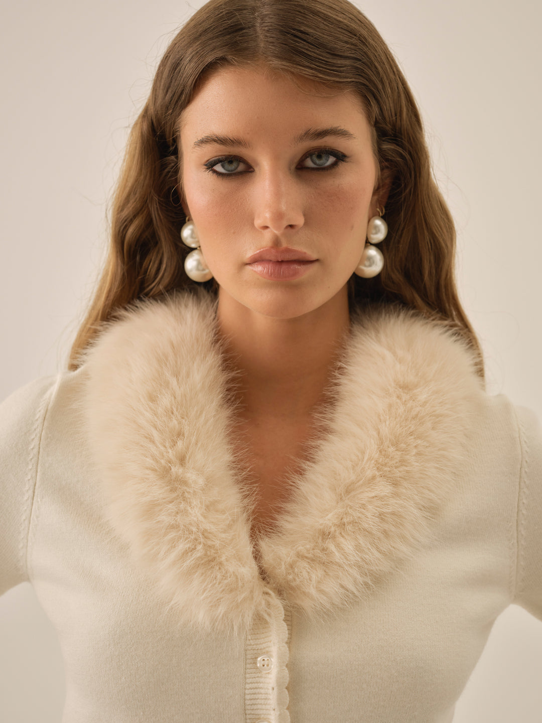 For Love and Lemons Maura Knit Cardigan - Cream
