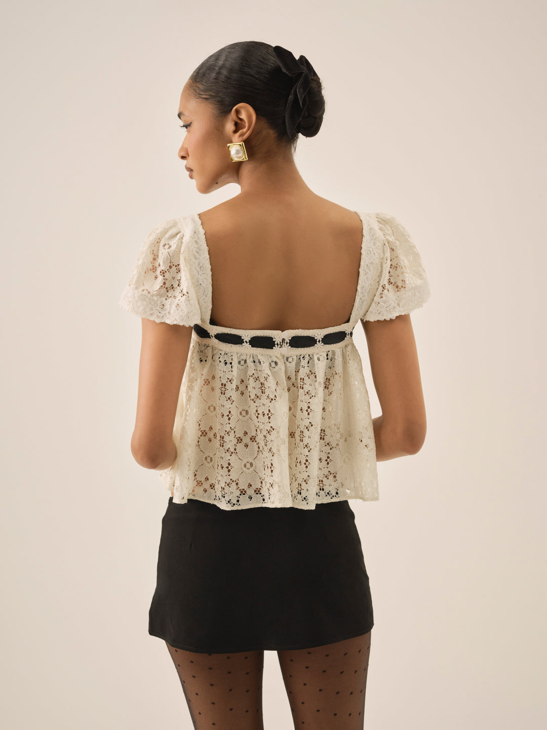 For Love and Lemons Creampuff Lace Top - Cream