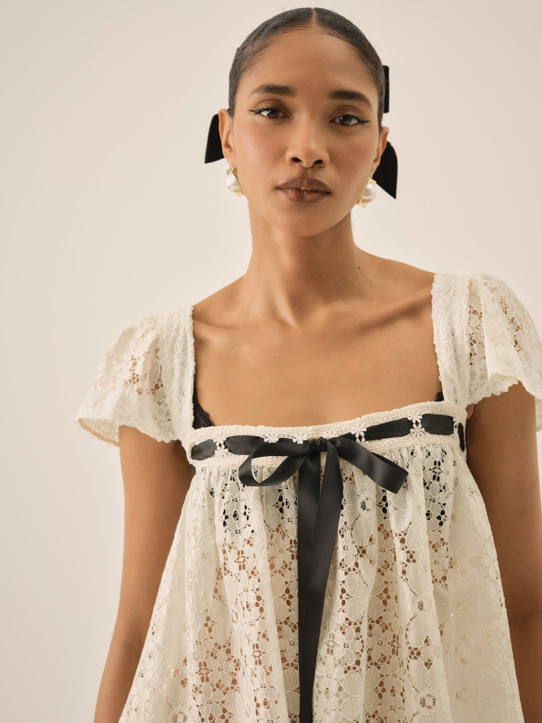 For Love and Lemons Creampuff Lace Top - Cream