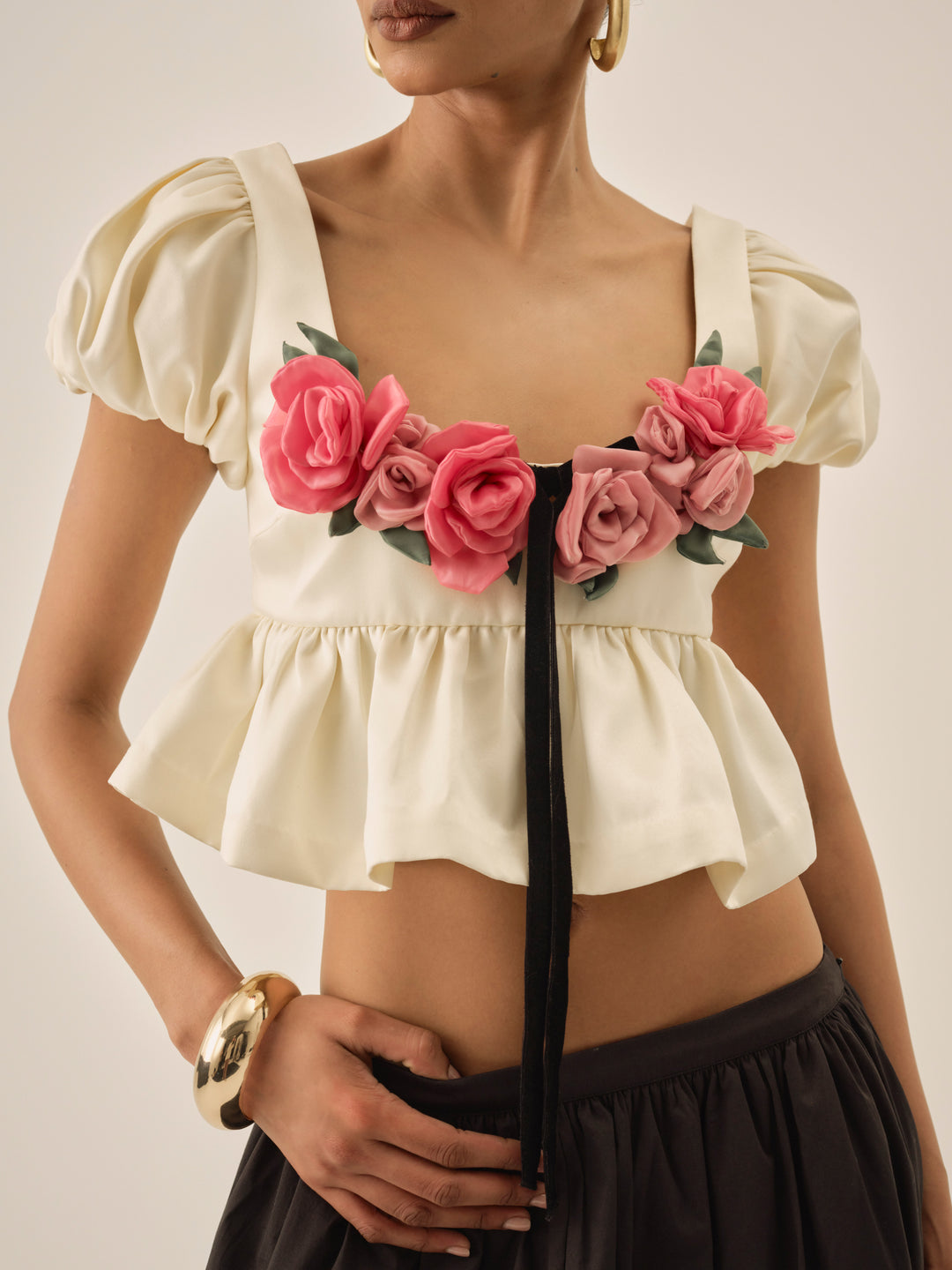 For Love and Lemons Rosalie Top - Cream