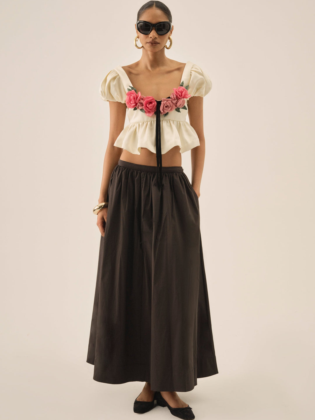 For Love and Lemons Rosalie Top - Cream