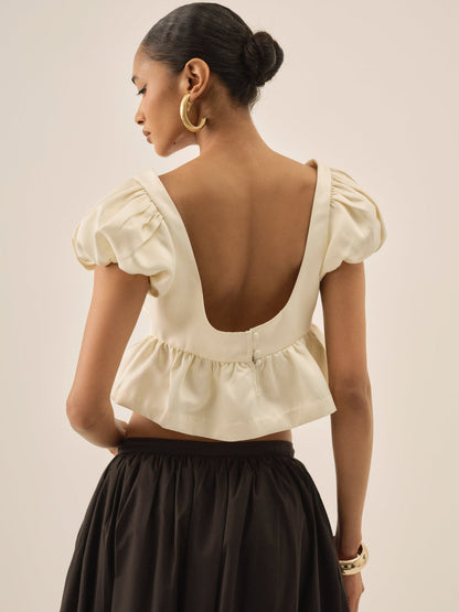 For Love and Lemons Rosalie Top - Cream