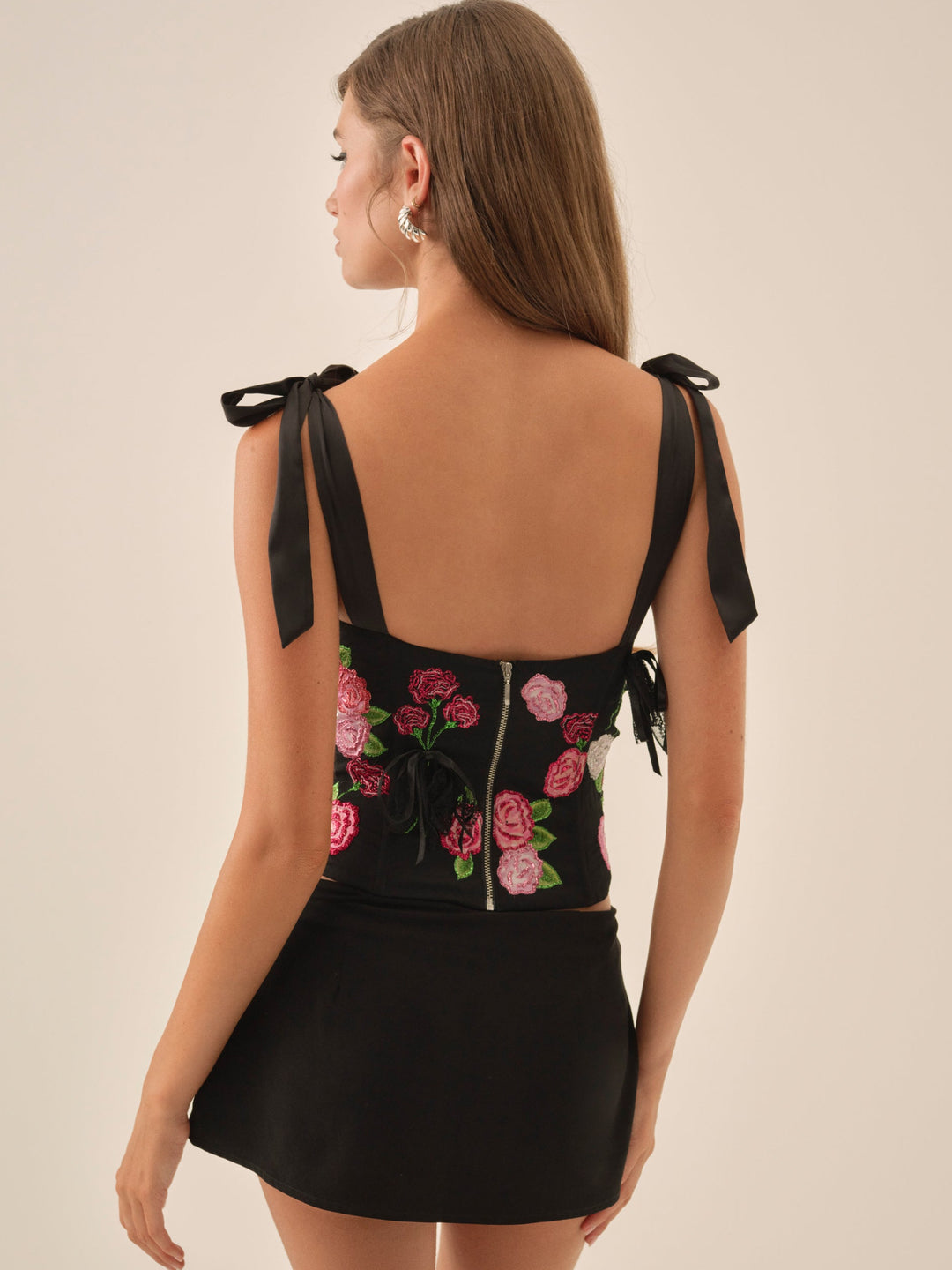 For Love and Lemons Midnight Garden Bustier - Black
