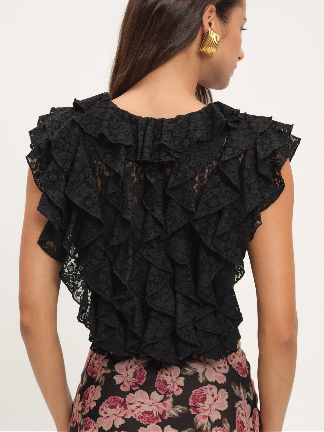 For Love and Lemons Lucianna Lace Top - Black