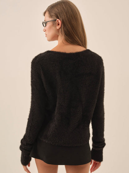 For Love and Lemons Tayla Knit Cardigan - Black