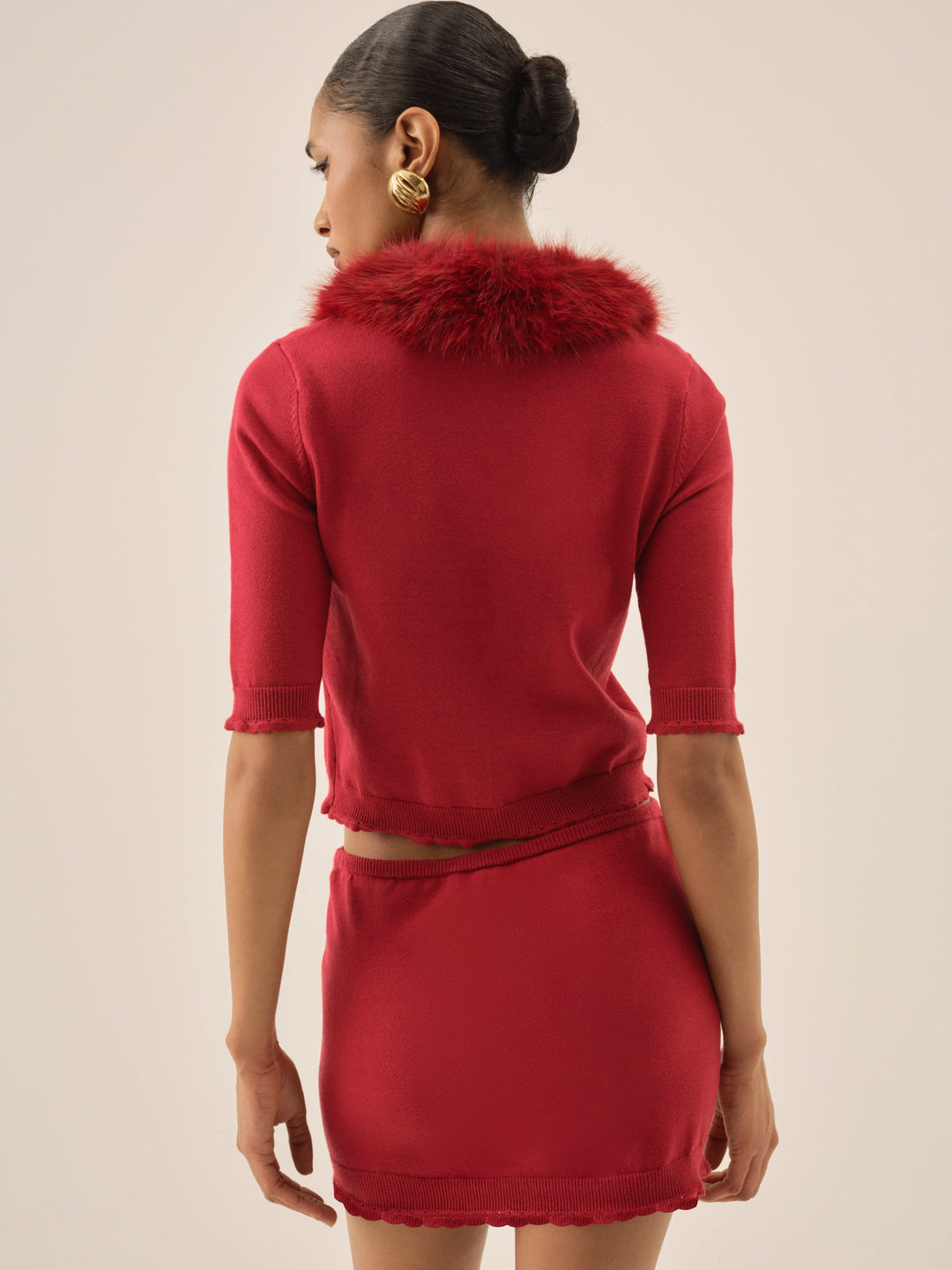 For Love and Lemons Maura Knit Cardigan - Red