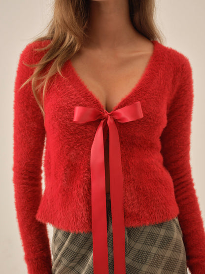 For Love and Lemons Tayla Knit Cardigan - Red