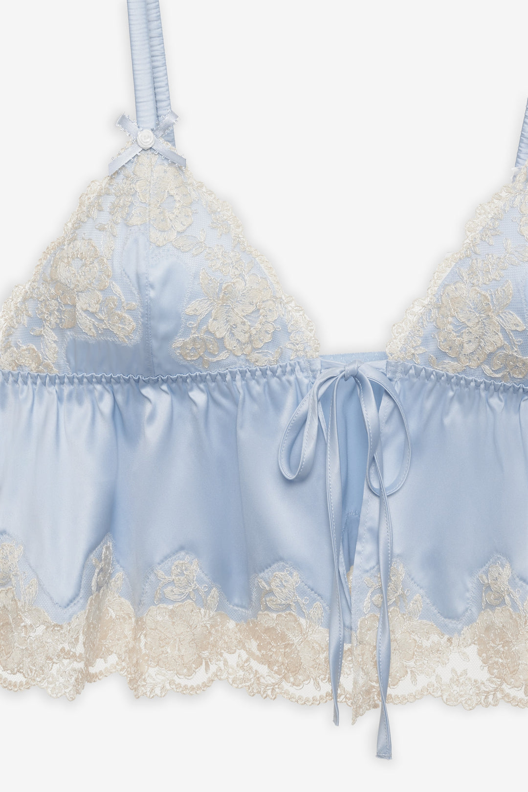For Love and Lemons Jaden Sleep Top - Dusty Blue