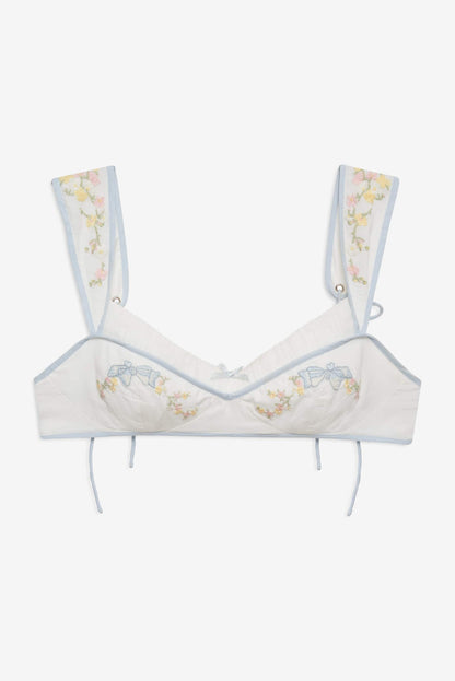 For Love and Lemons Baby Bows Bra Top - White