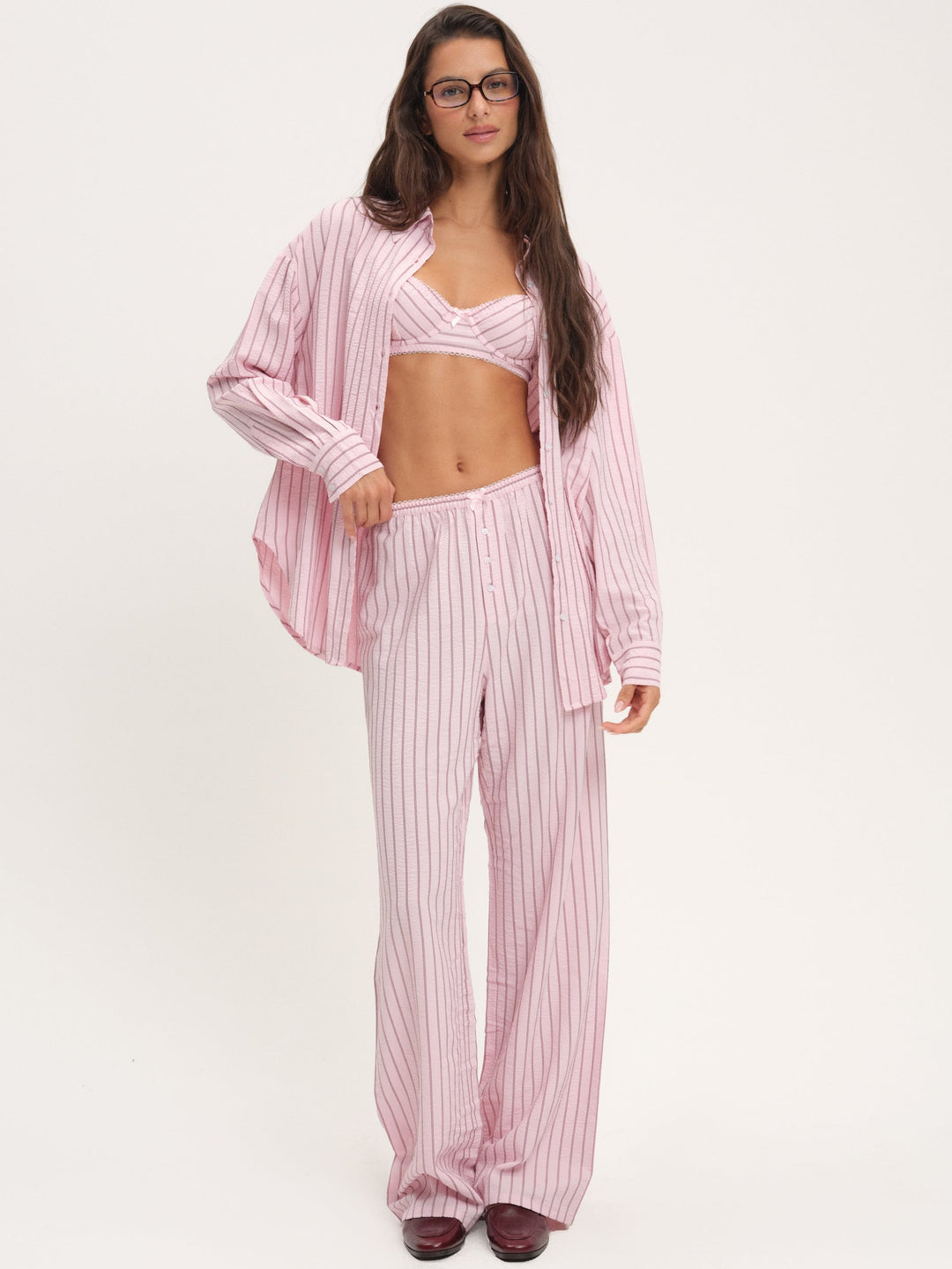 For Love and Lemons Mindy Button-Down Shirt - Pink