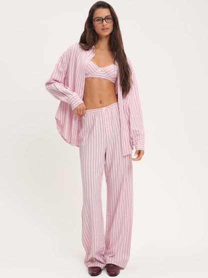 For Love and Lemons Mindy Button-Down Shirt - Pink