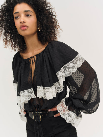 For Love and Lemons June Top - Black