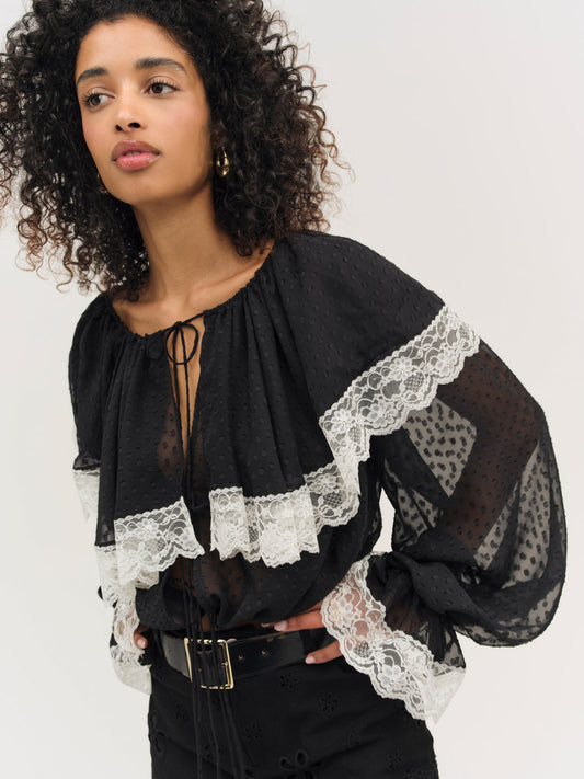 For Love and Lemons June Top - Black