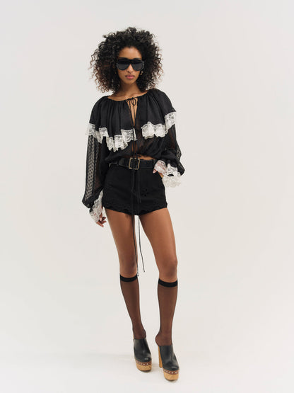 For Love and Lemons June Top - Black