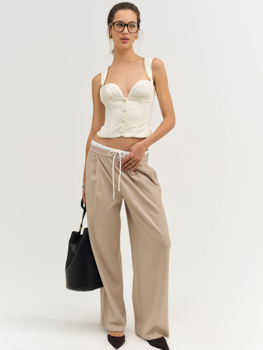 For Love and Lemons Rosie Jacquard Top - Cream