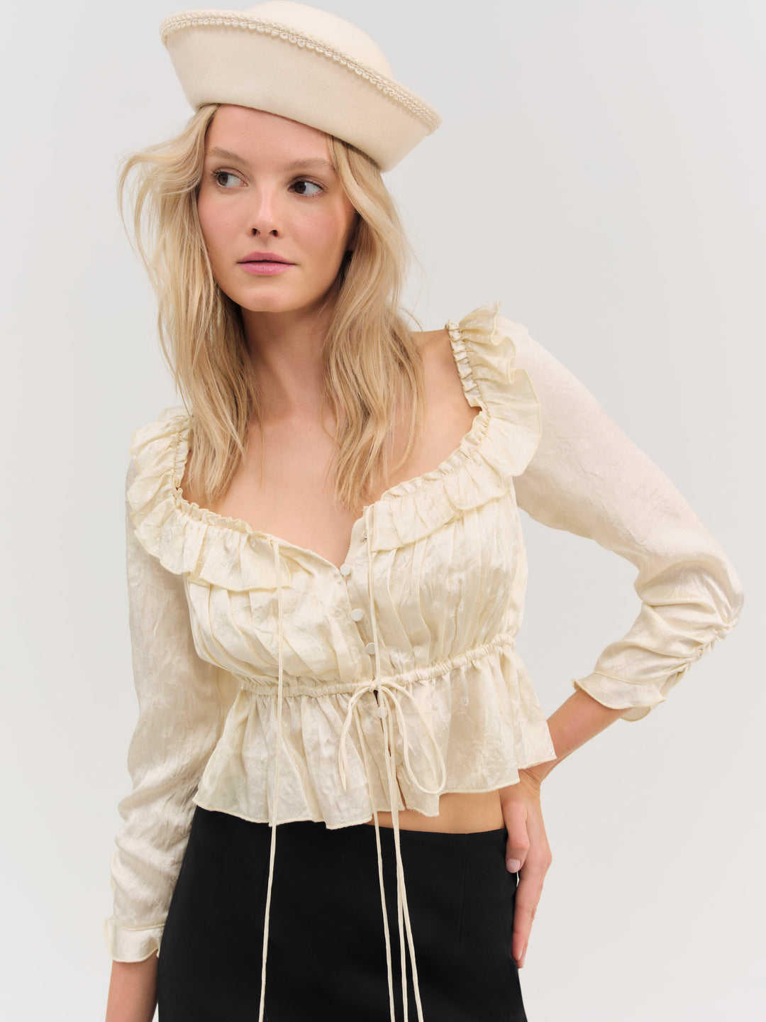 For Love and Lemons Clarissa Top - Cream