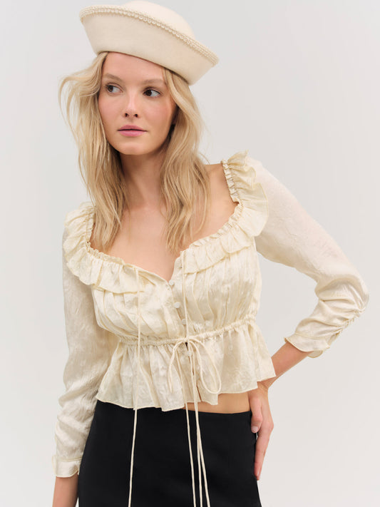 For Love and Lemons Clarissa Top - Cream