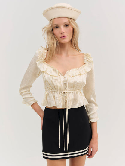 For Love and Lemons Clarissa Top - Cream