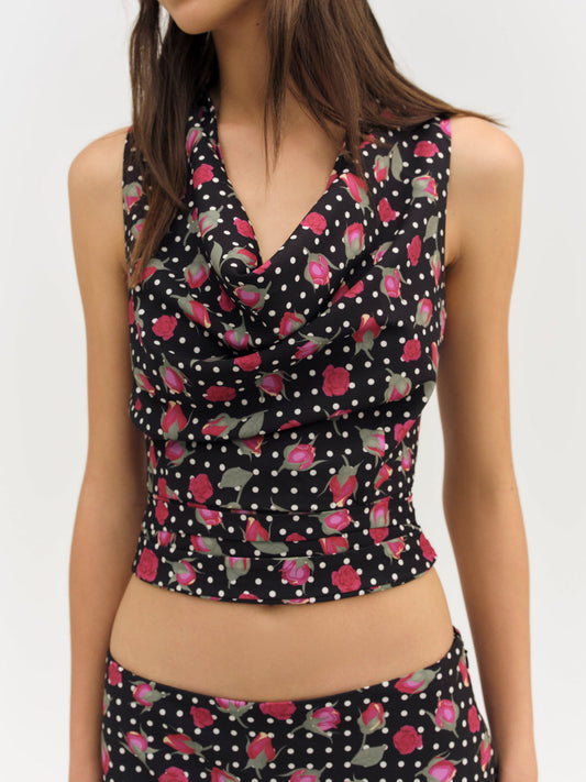 For Love and Lemons Betty Bud Top - Black