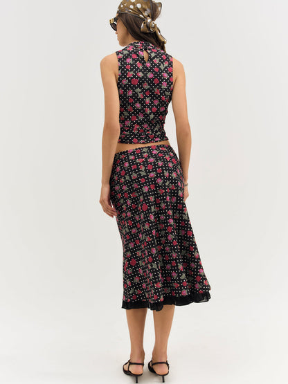 For Love and Lemons Betty Bud Top - Black