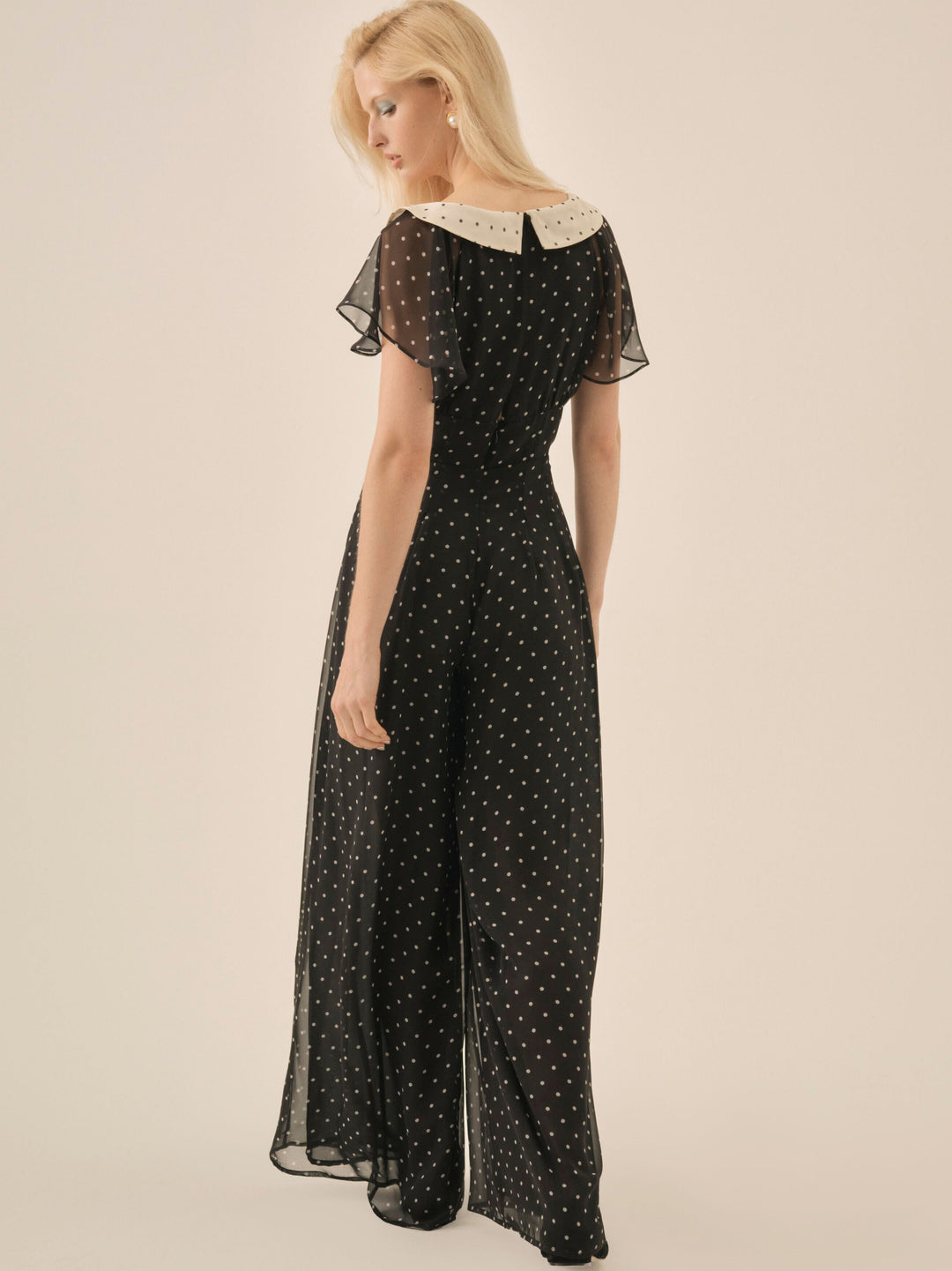 For Love and Lemons Dottie Dot Pantsuit - Black