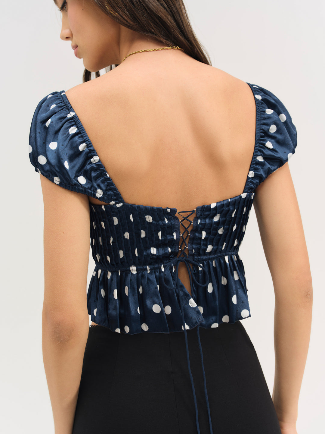 For Love and Lemons Holland Top - Navy