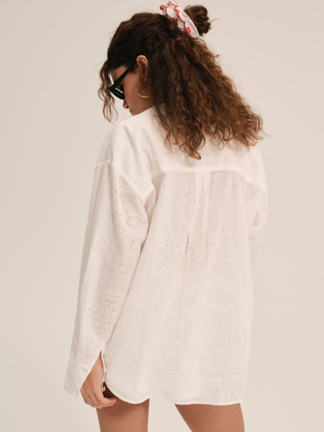 For Love and Lemons Handkerchief Button-Up Shirt - White