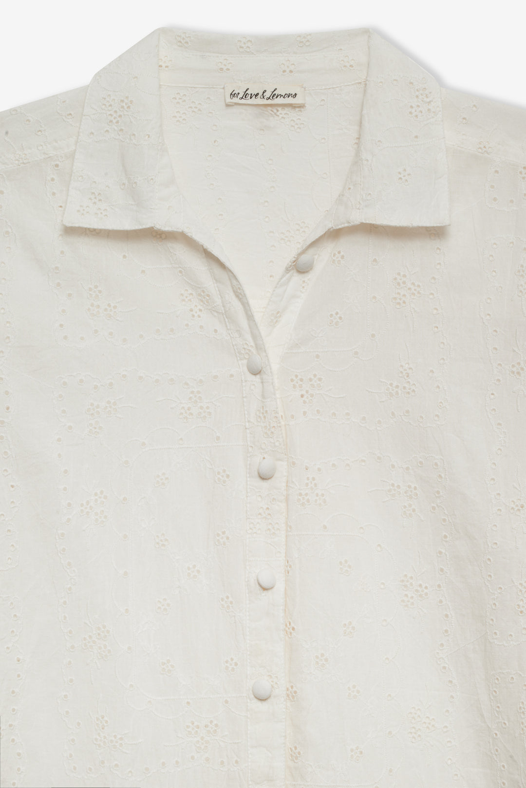 For Love and Lemons Handkerchief Button-Up Shirt - White