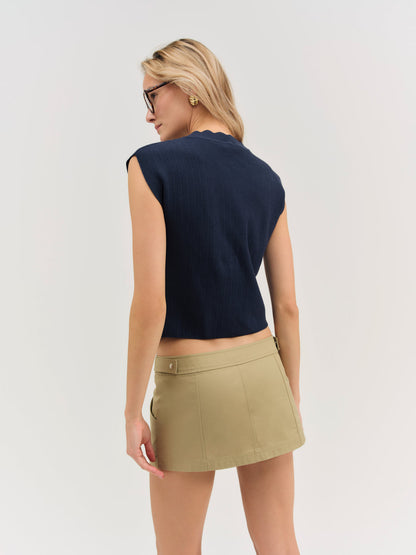 For Love and Lemons Naomi Knit Top - Navy