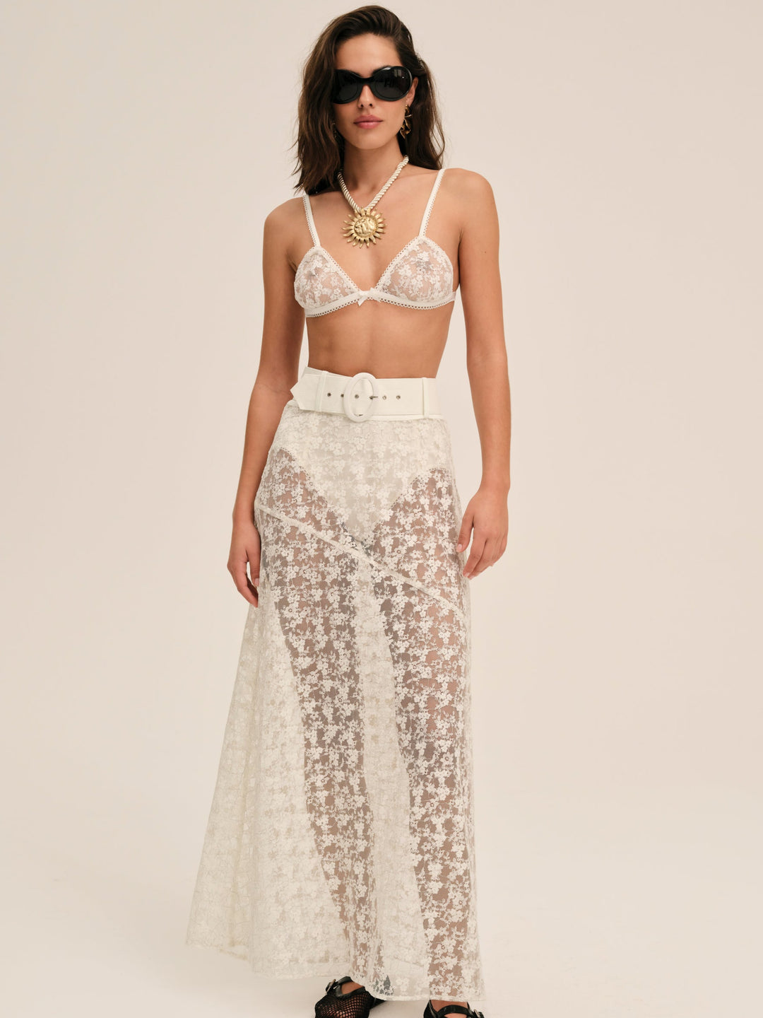 For Love and Lemons Ciao Lace Bralette - Natural