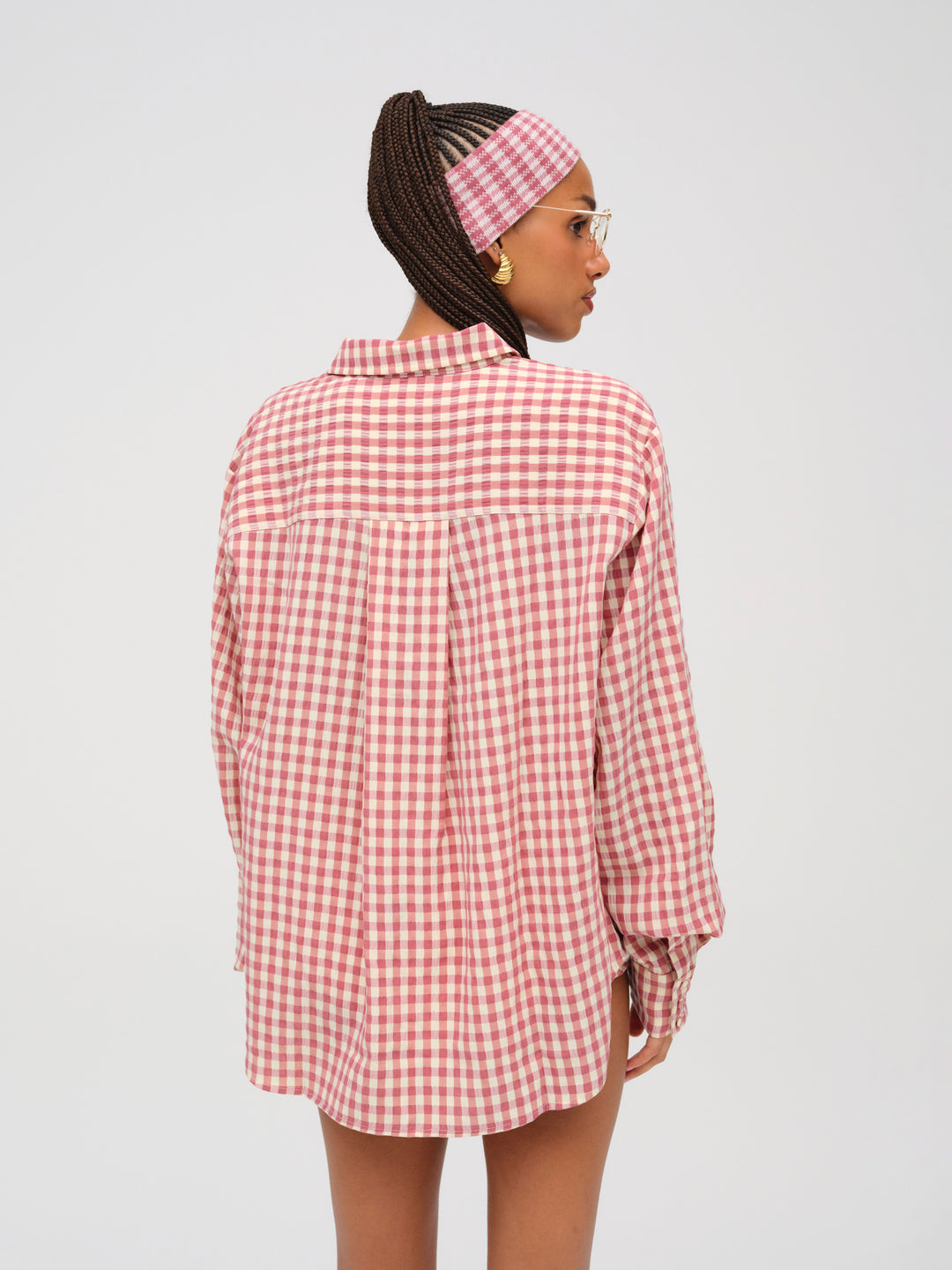 For Love and Lemons Georgia Gingham Button Down - Mauve