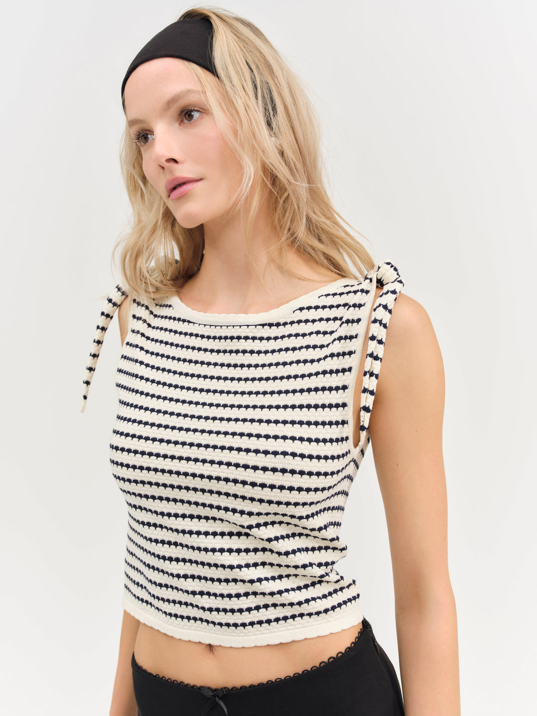 For Love and Lemons Regatta Stripe Knit Top - Cream