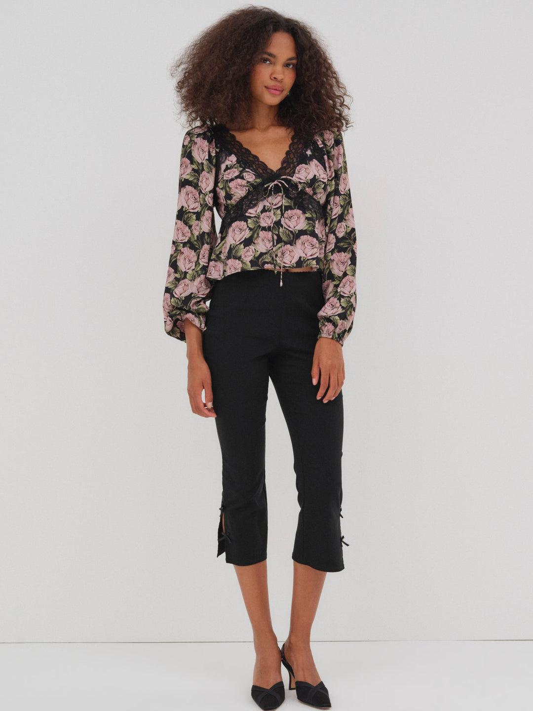 For Love and Lemons Clarisse Blouse - Black