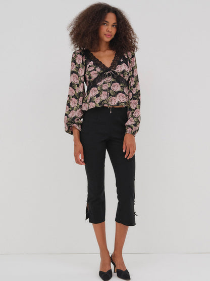 For Love and Lemons Clarisse Blouse - Black