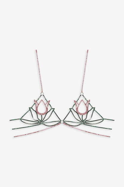 For Love and Lemons Tulip Rhinestone Bralette - Pink