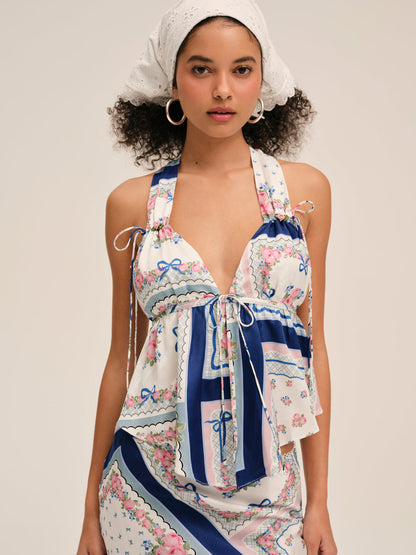 For Love and Lemons Cassandra Top - Blue