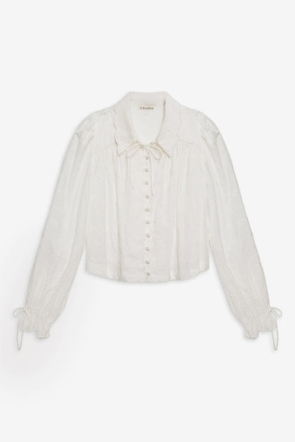 For Love and Lemons Edie Eyelet Top - White