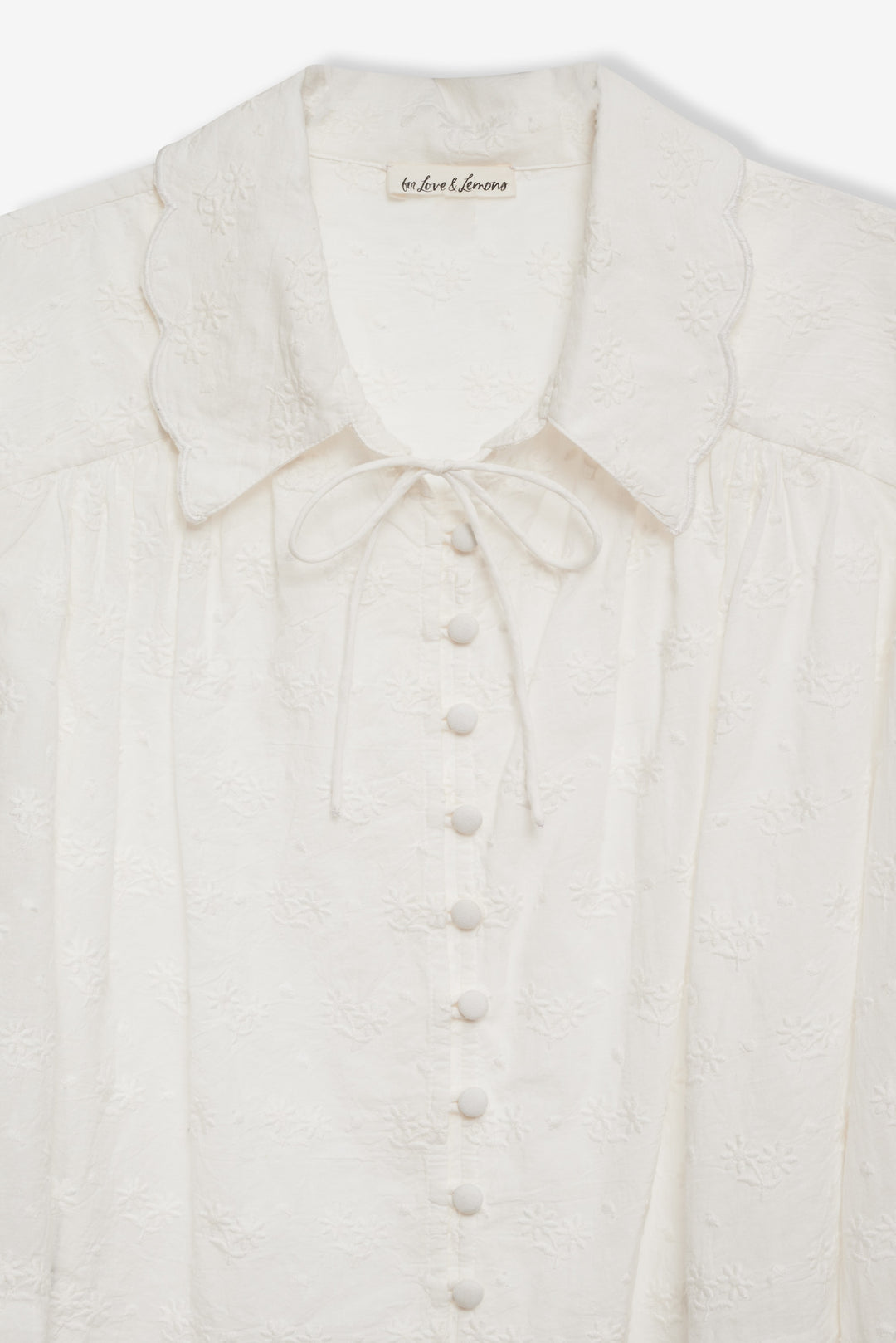 For Love and Lemons Edie Eyelet Top - White