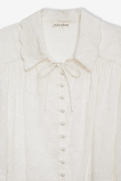 For Love and Lemons Edie Eyelet Top - White