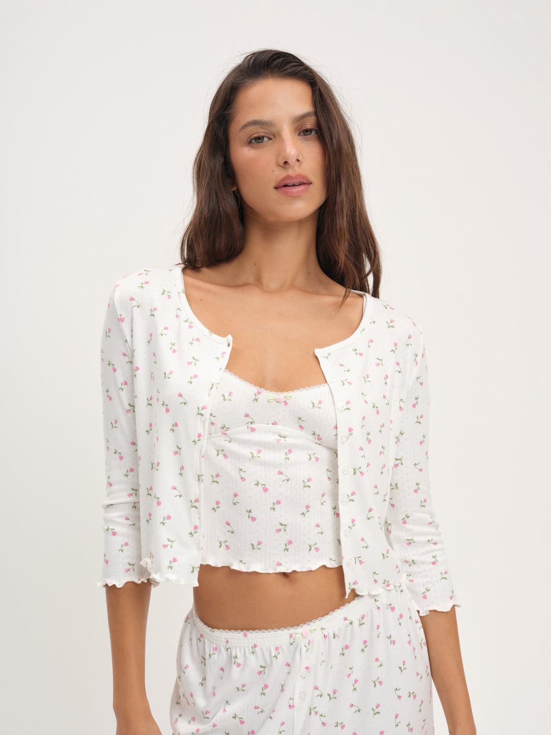 For Love and Lemons Elliana Cardigan - White