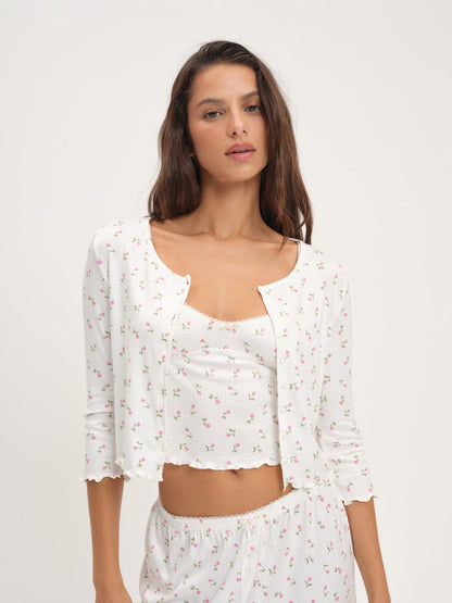 For Love and Lemons Elliana Cardigan - White
