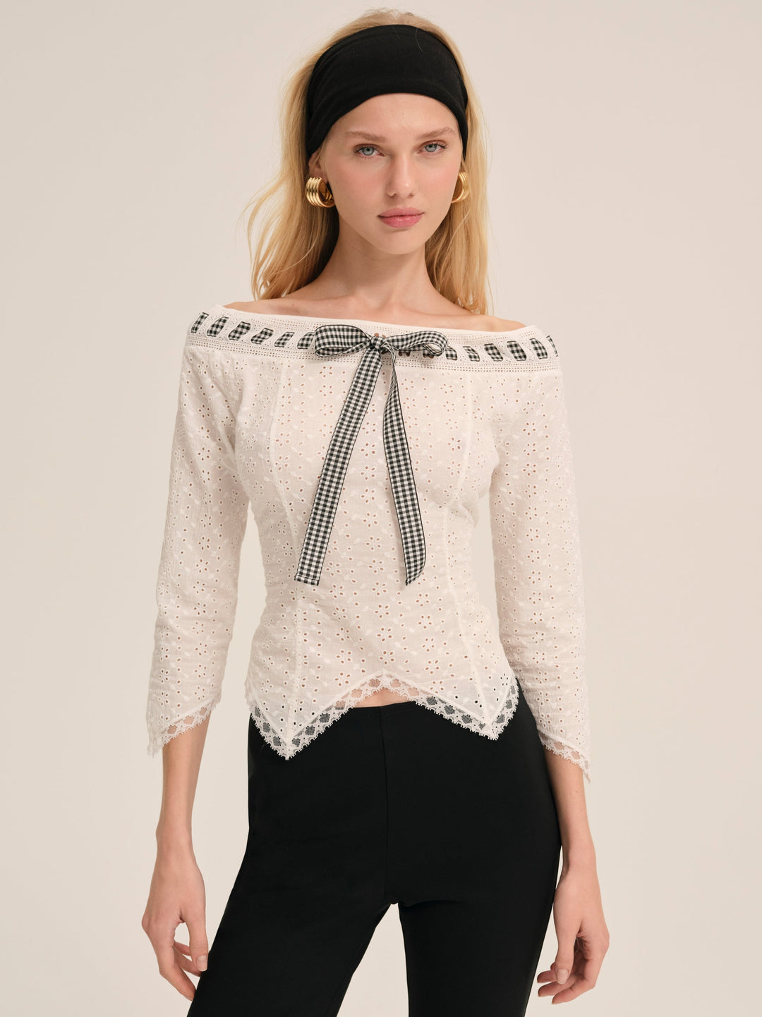 For Love and Lemons Rosie Ribbon Top - White