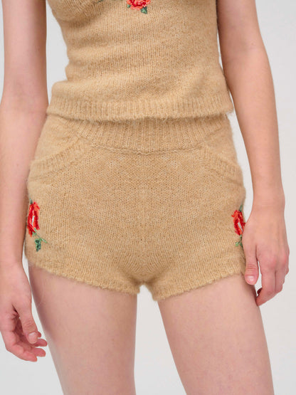 For Love and Lemons Grans Beaded Knit Short - Tan