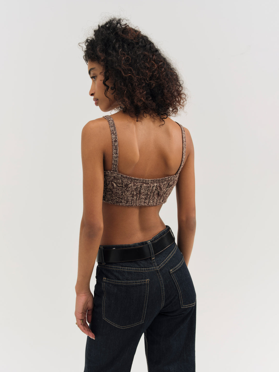 For Love and Lemons Nathalie Knit Bra Top - Brown