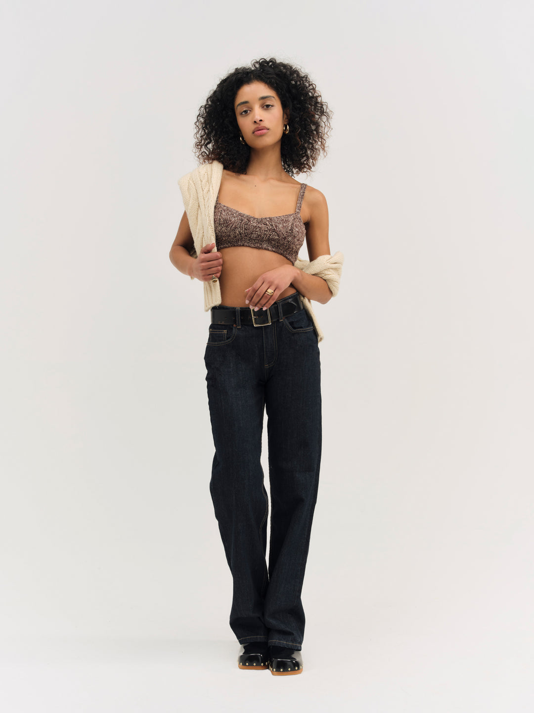 For Love and Lemons Nathalie Knit Bra Top - Brown